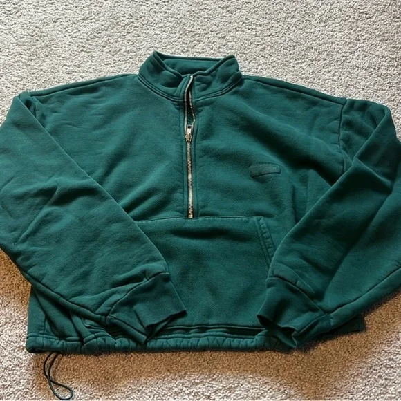 SET Active Deep Green Sports Bra and Leggings Set with Sweatshirt - Picture 3 of 3